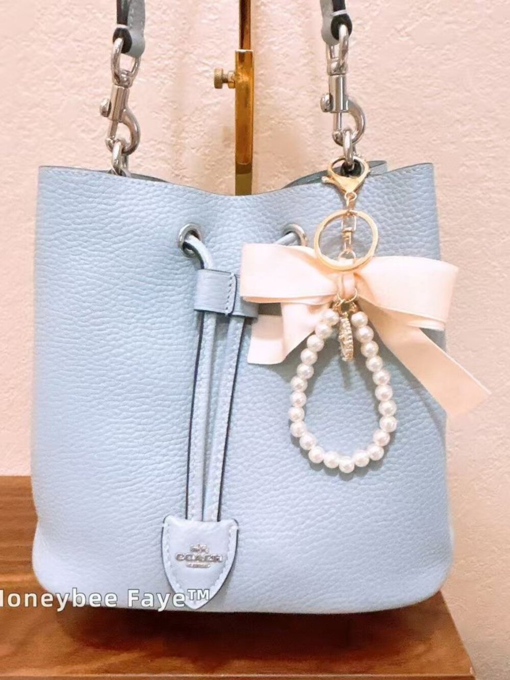 NWT Coach Rowan Bucket Bag CBH06 Silver/Ice Blue